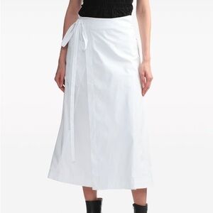 Proenza Schouler Soft Poplin Wrap Skirt / White / Size 2.